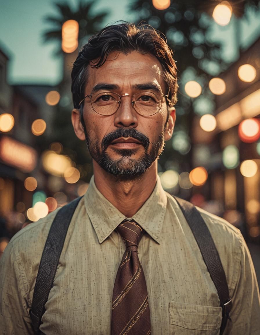 Vintage Portrait of a Handsome Man in Film Style