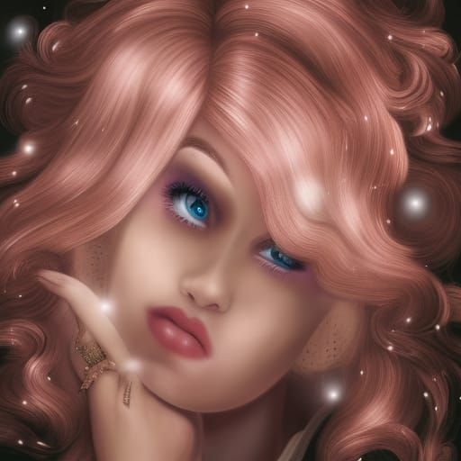 Woman Reading Book with Cotton Candy Hair