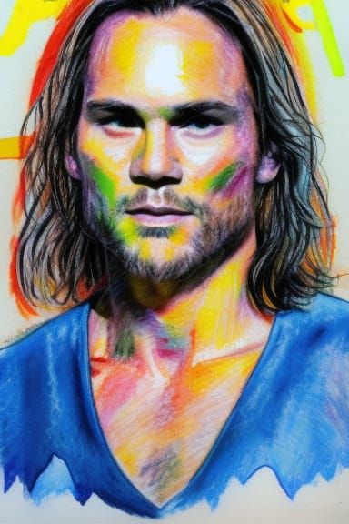 Expressionistic Watercolor Portrait in Kitsch Style