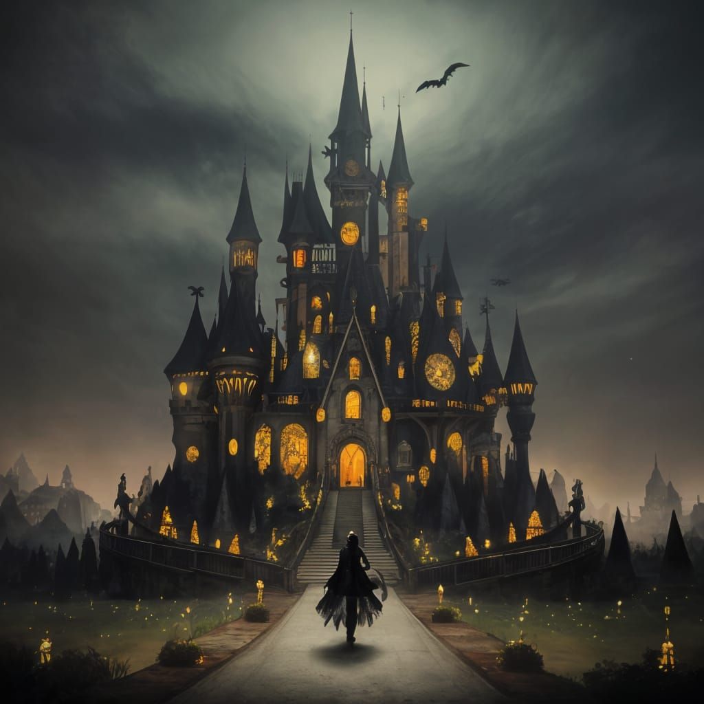 Vampire Theme Park in Classical Portraiture Style