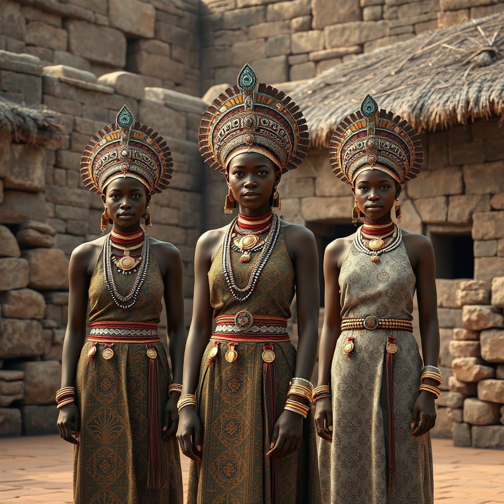 African Royalty in Ancient Zimbabwean Grandeur