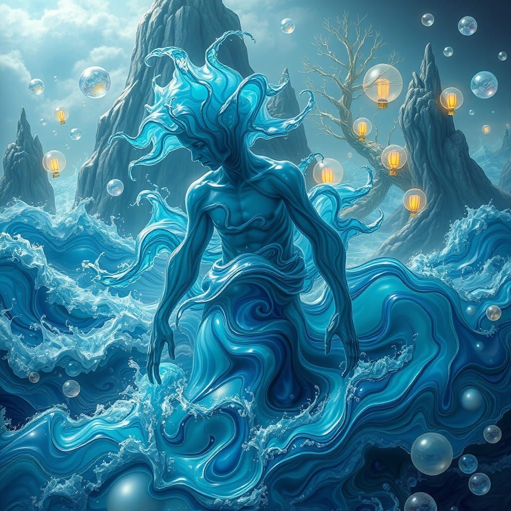 Ethereal Water Elemental in a Liquid Realm