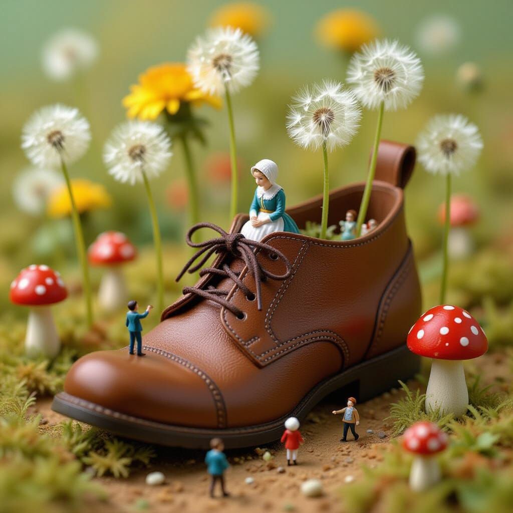Miniature World in a Shoe, Storybook Illustration