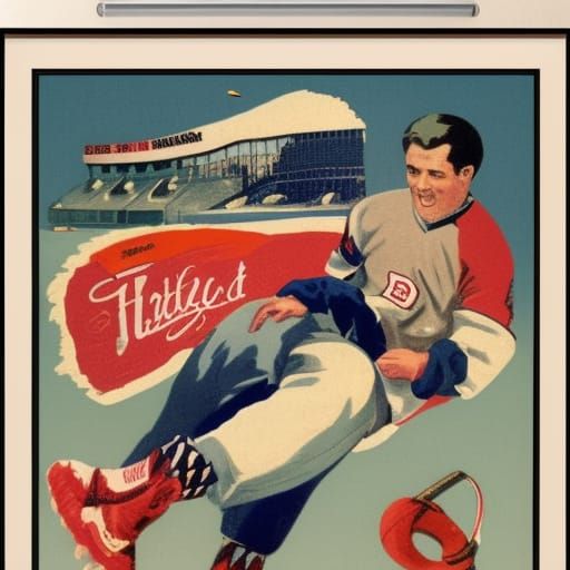Vintage Framed Sports Poster Art