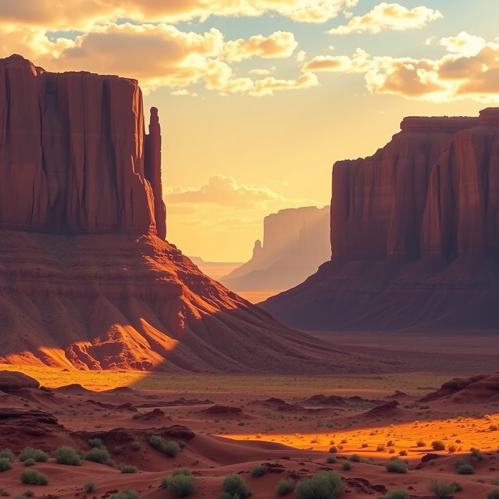 Monument Valley Landscape in Romantic Style
