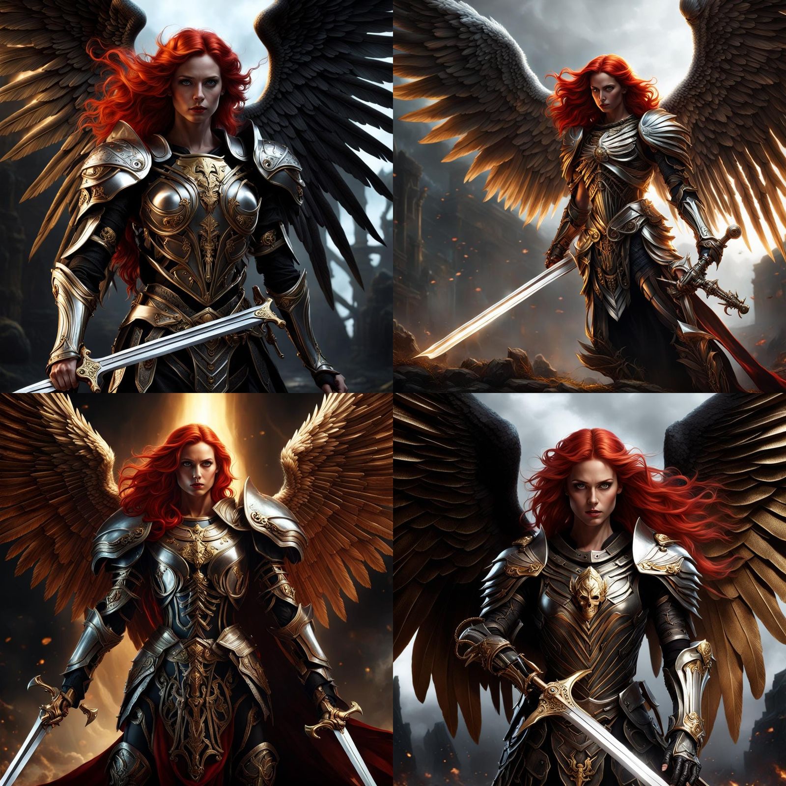 Fallen Angel in Dark Fantasy Style