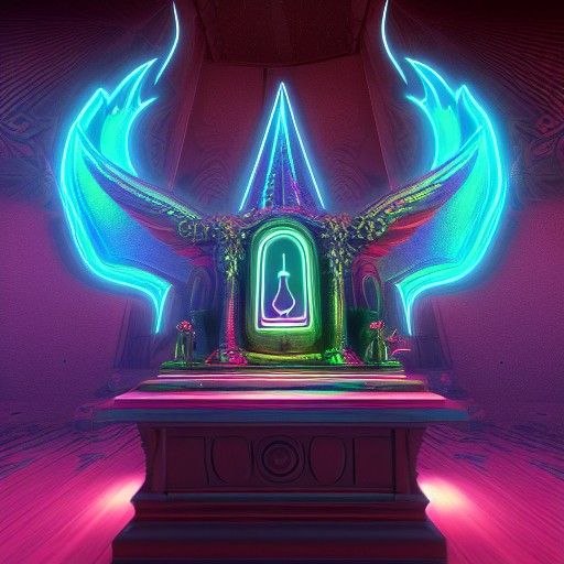 Intricate Baphomet Idol Altar Concept Art