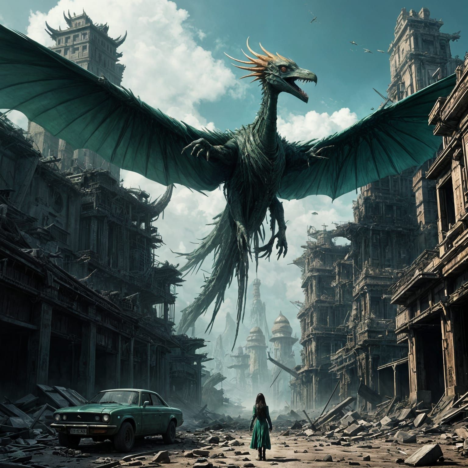 Ethereal Survivor Emerges from Post-Apocalyptic Ruins in Eme...