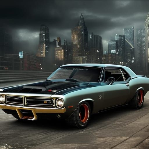 Epic Tuned Muscle Car Digital Matte Painting