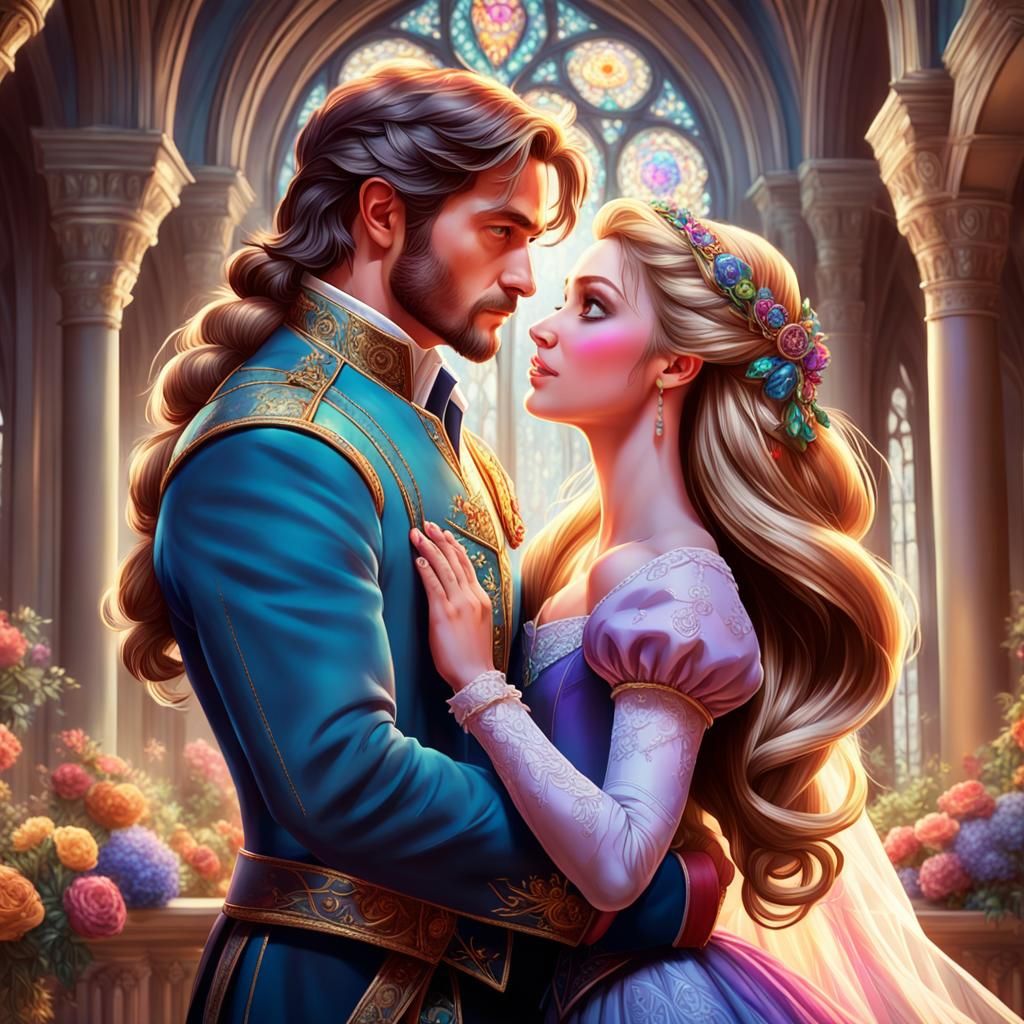 Wedding of Prince Flynn and Rapunzel in the Palace.
