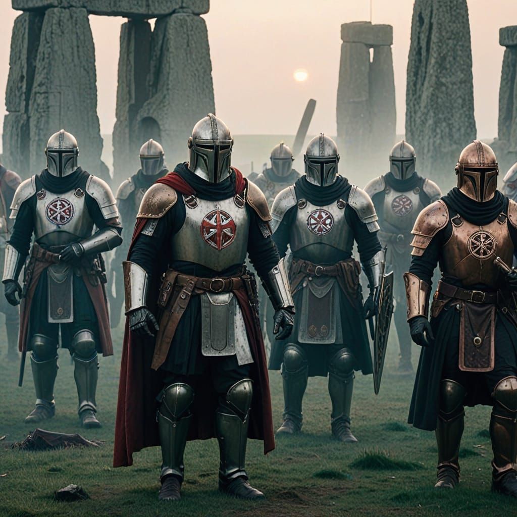 Steampunk Knights Templar at Stonehenge