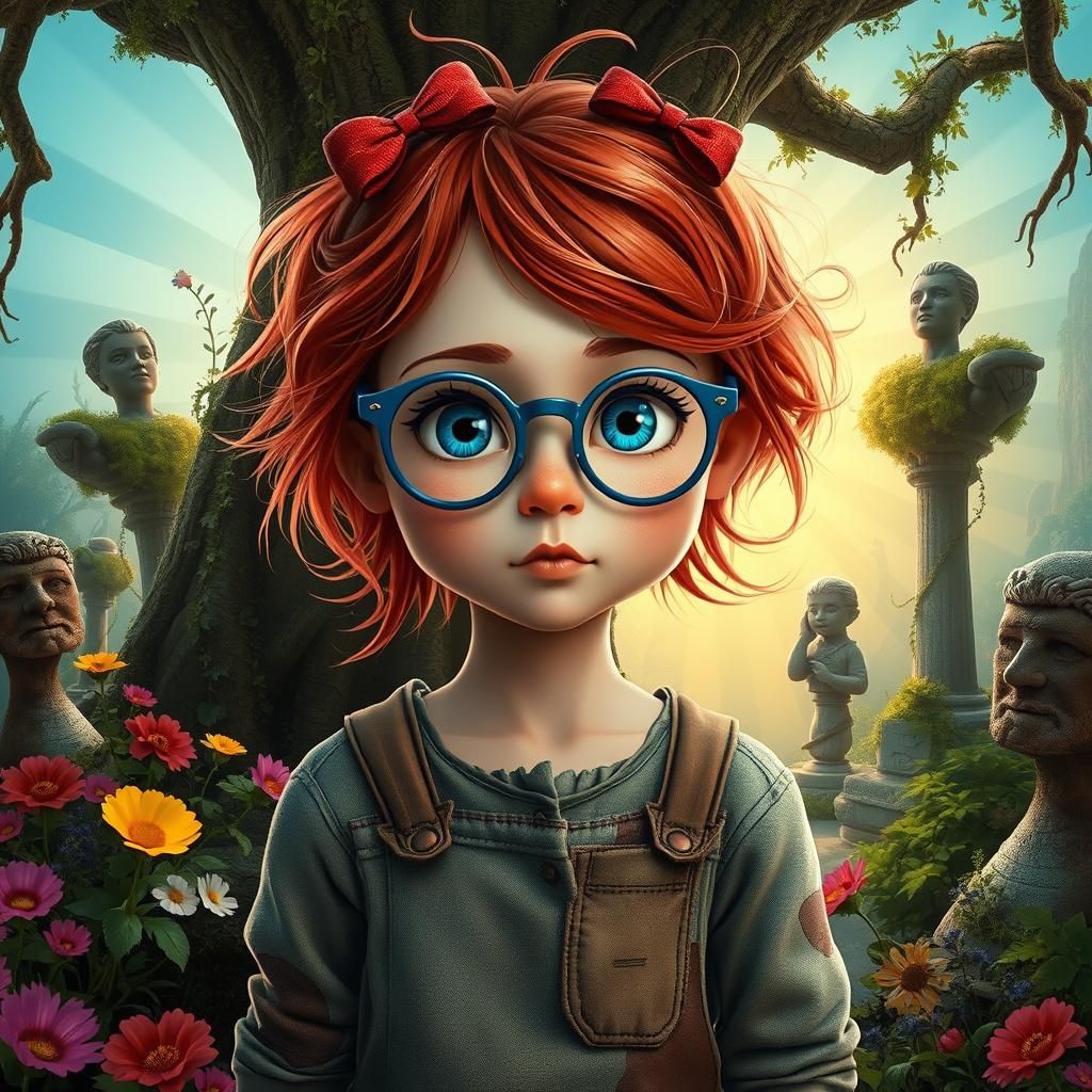 whimsical, fantasy, Nicoletta Ceccoli style, featuring a lit...