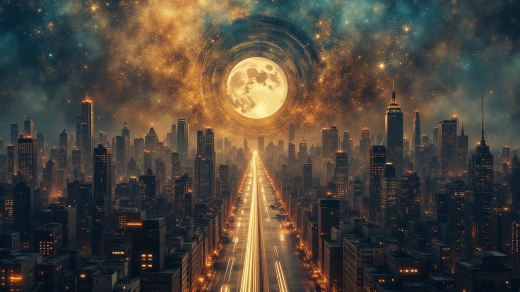 City Portrait in Dramatic Light and Shadow