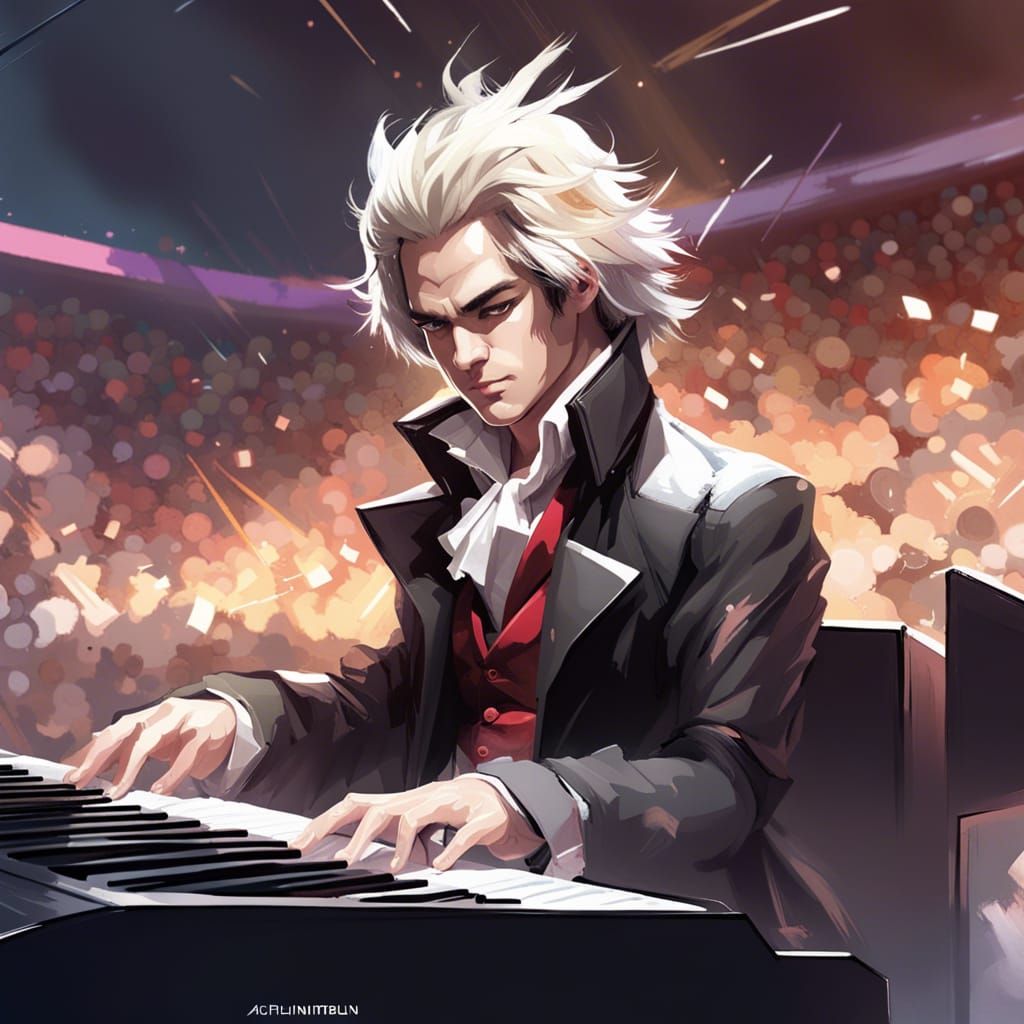 Rockstar Beethoven Concert in Manga Style