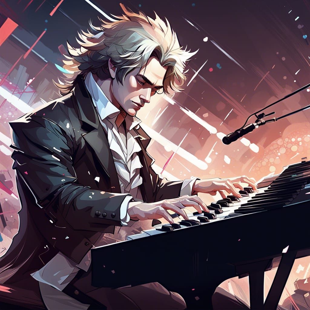 Rockstar Beethoven Concert: Manga Portrait Concept Art
