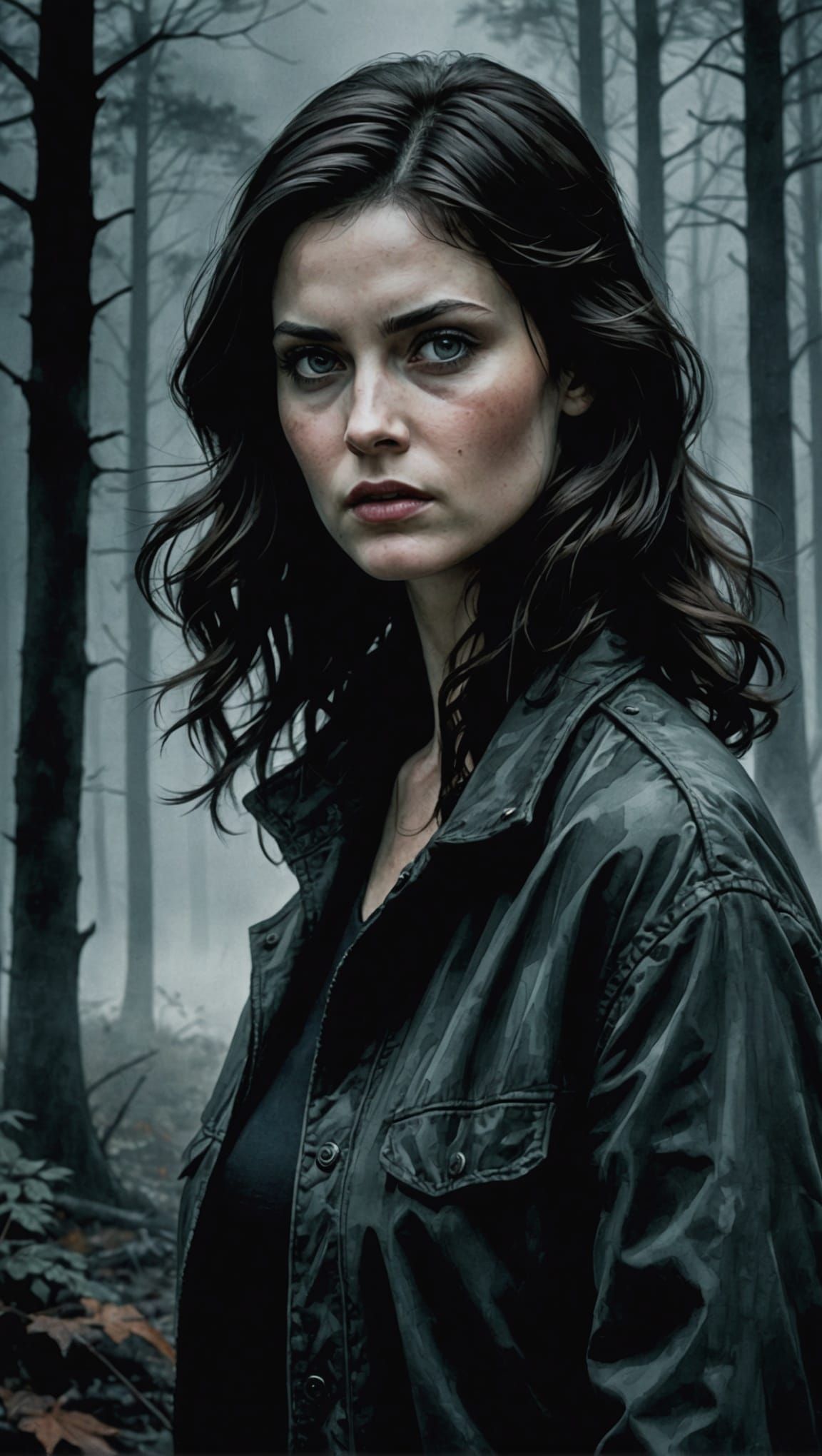 Mysterious Woman in Forest: Film Noir Graphic Novel