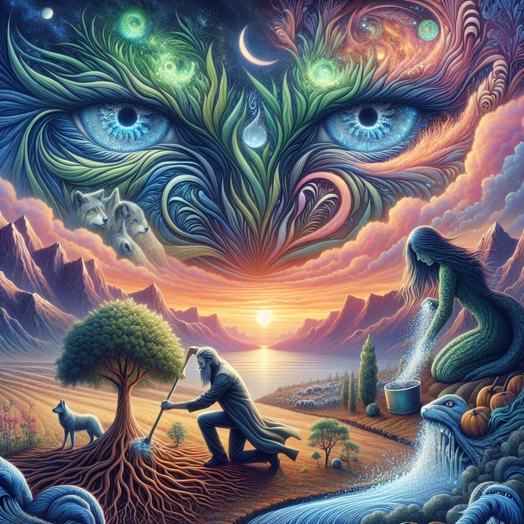 Surreal Desert Transformation: Mythical Creatures in Digital...