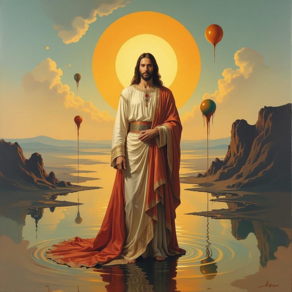 Dreamlike Deity in Surrealist Style