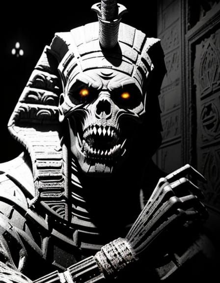 Nyarlathotep: Black Pharaoh in Film Noir Style