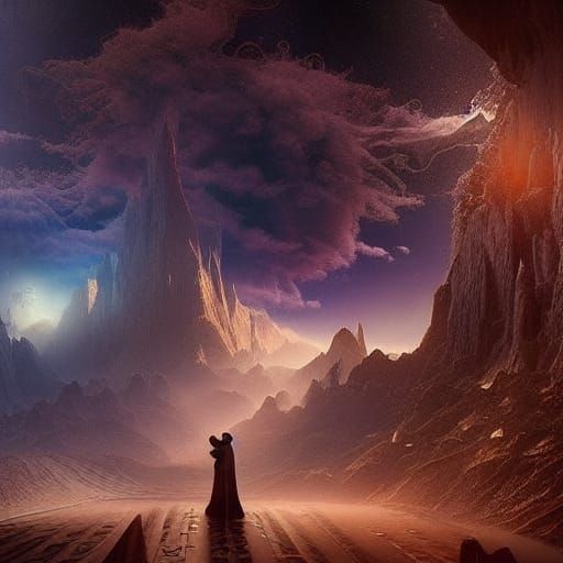 Cosmic Loss: A Dramatic Digital Painting