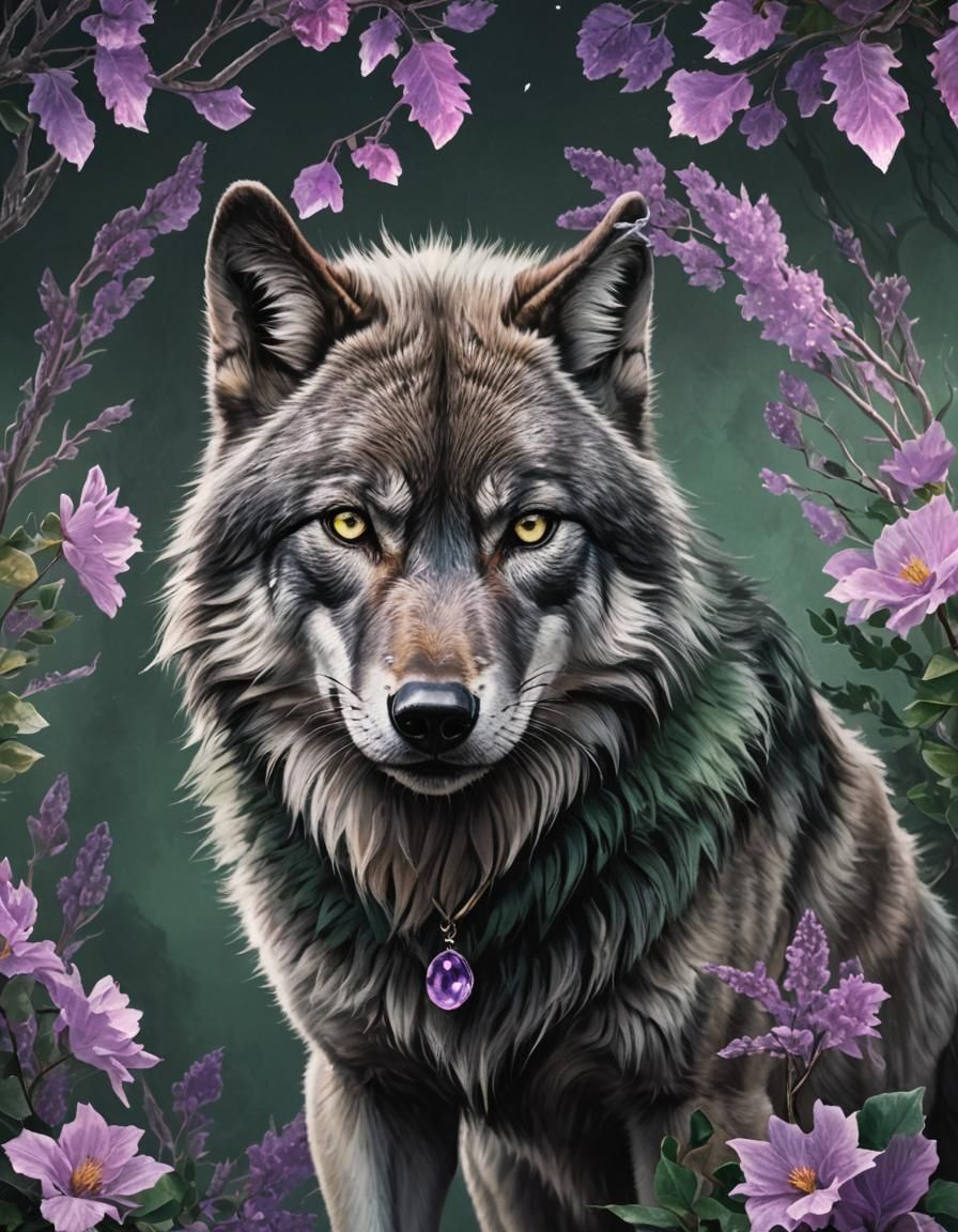 Arctic Wolf Lycan Portrait in Graffiti Art Style