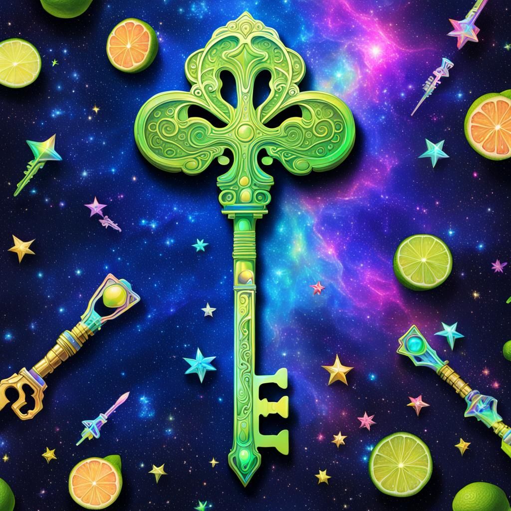 Key Lime Keyblade in Astral Illustration Style