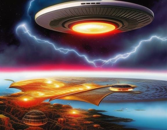 UFO in Epic Storm, Comic Book Art