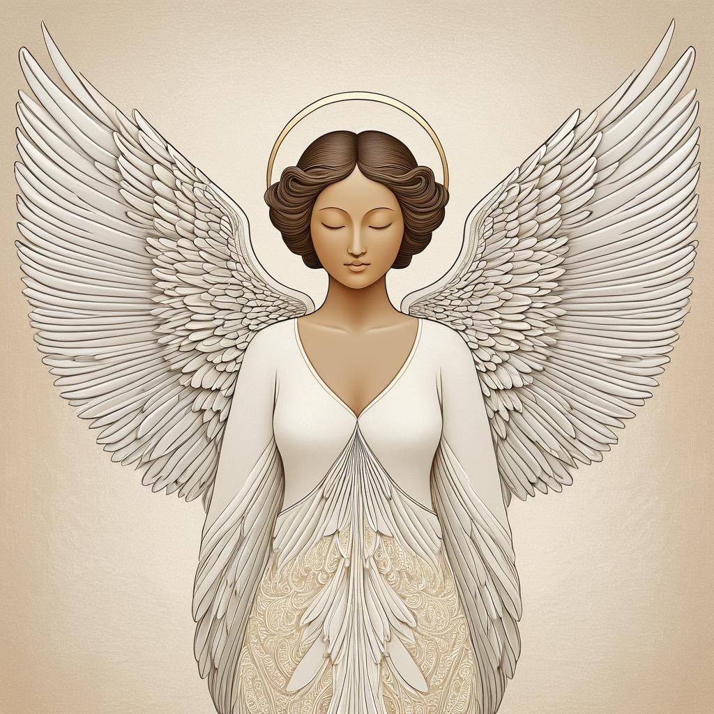 Minimalist Angel with Calming Subtle Textures