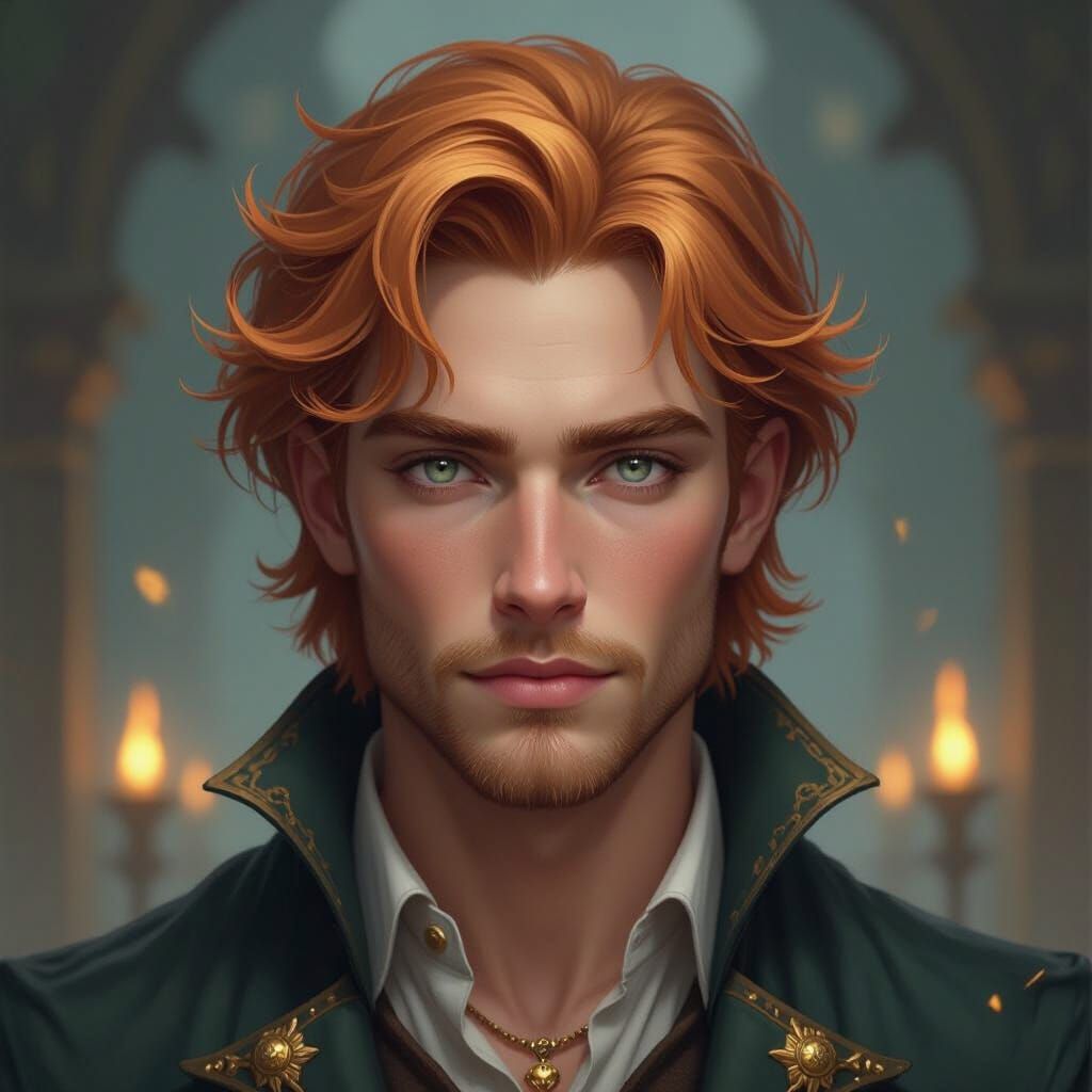 Fantasy Light-Healer with Strawberry Blonde Hair in Magical ...