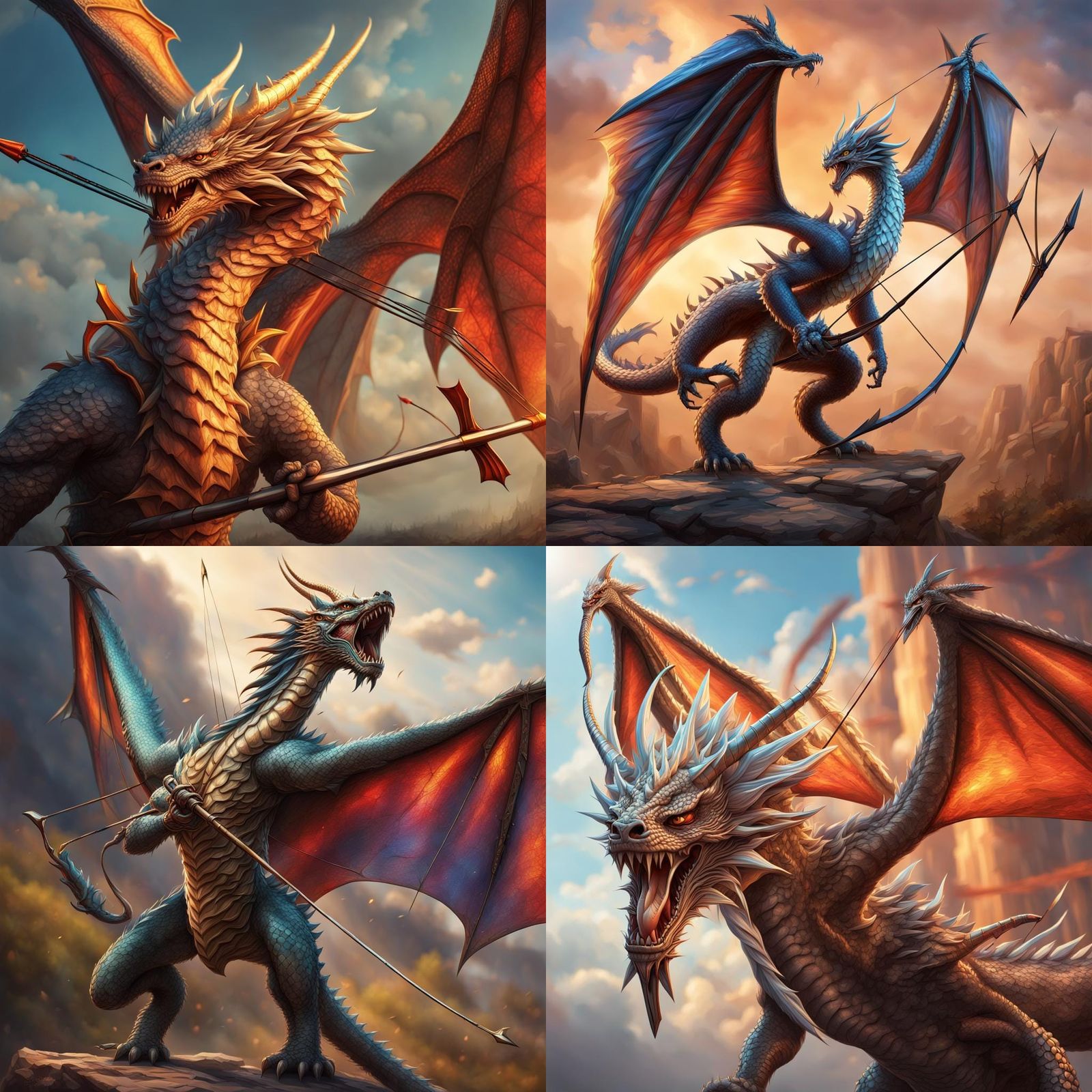 Dragon Wing Bow and Arrows with Wind Power