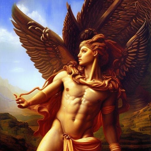 Cyberpunk Apollo in Epic Classic Style