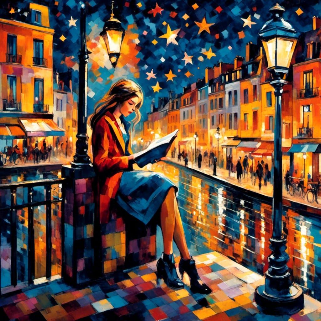 Girl Reading in Paris: Dadaism Style