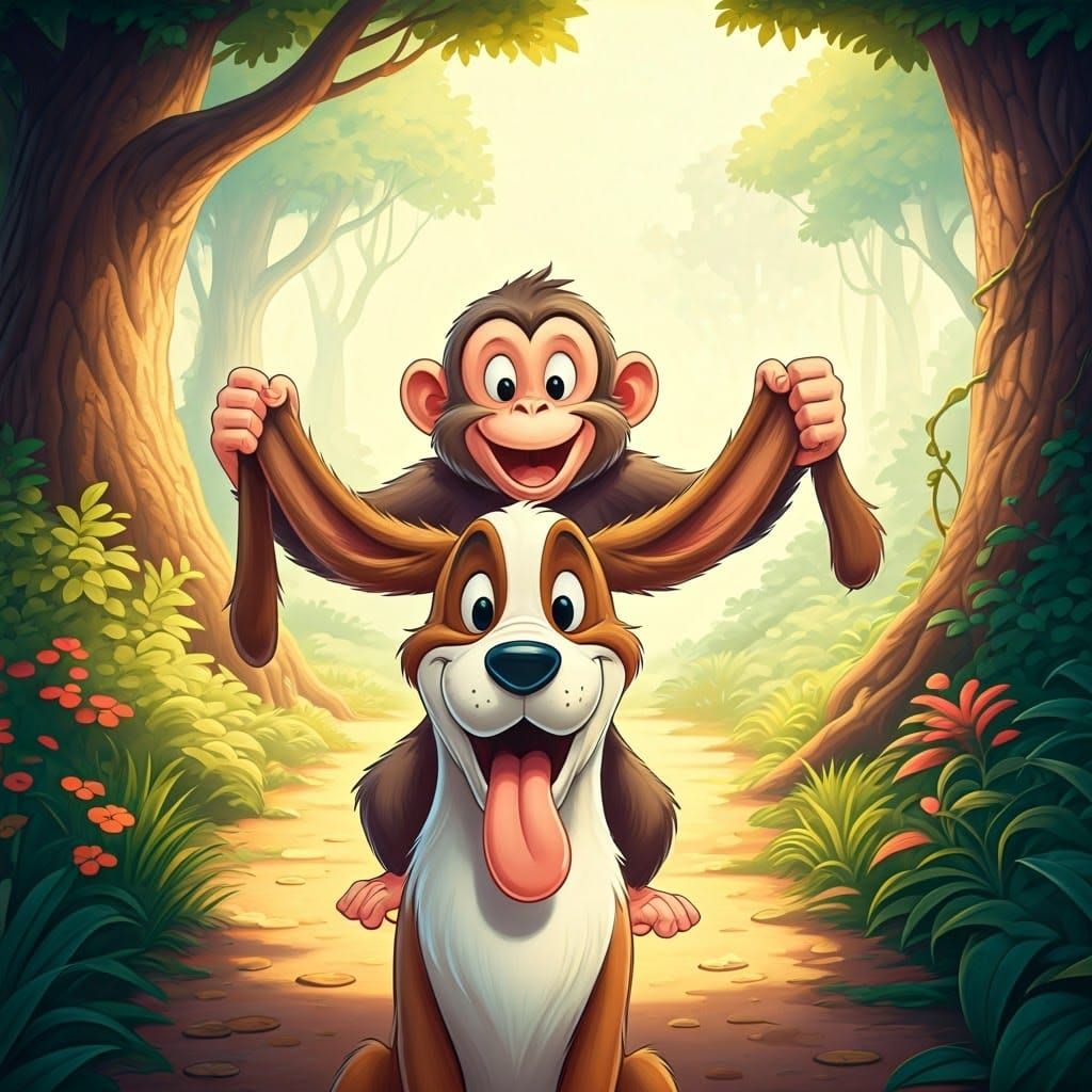 Cheerful Jungle Friends Share Joyful Moment