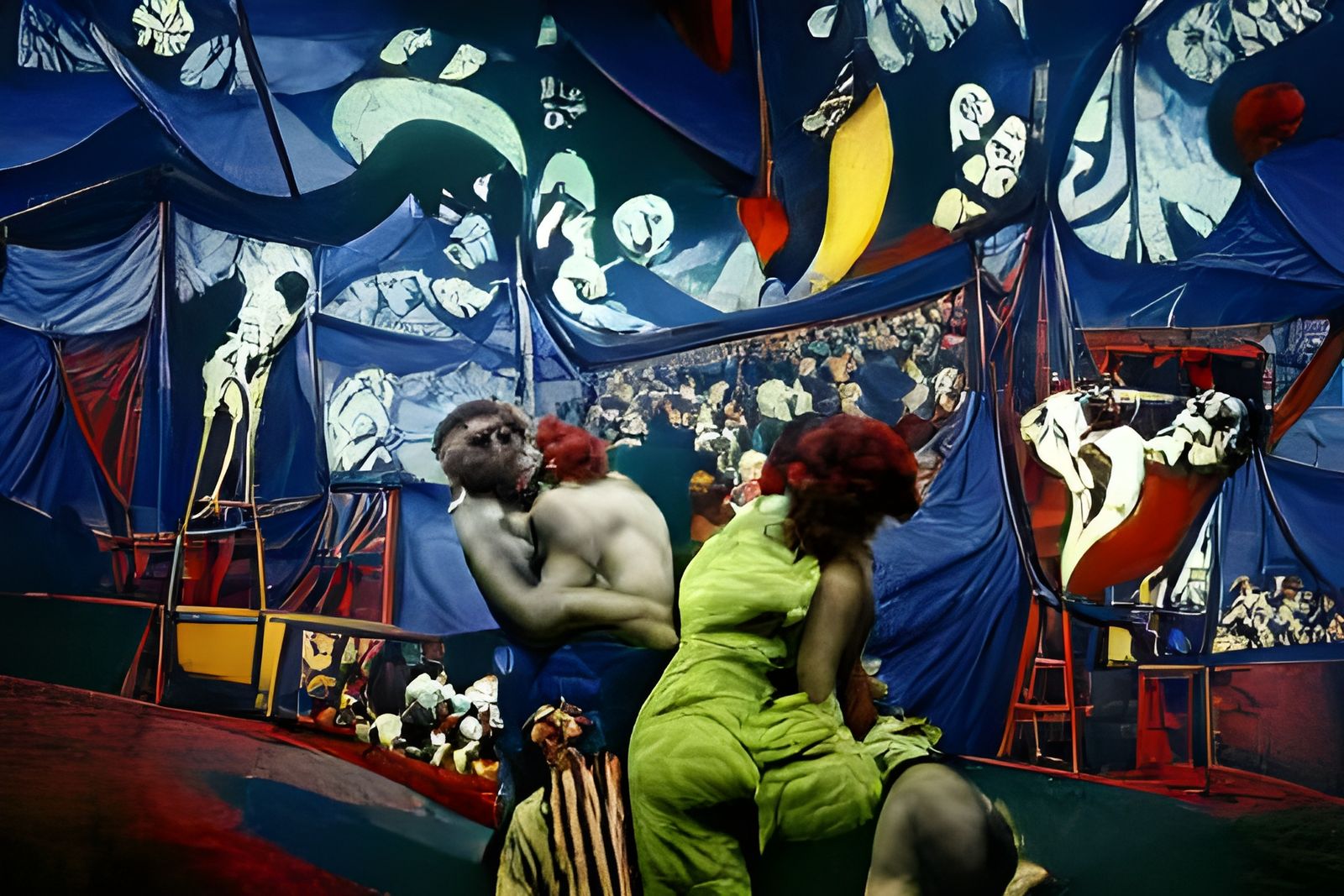 Coney Island Circus Scene in Chagall Style