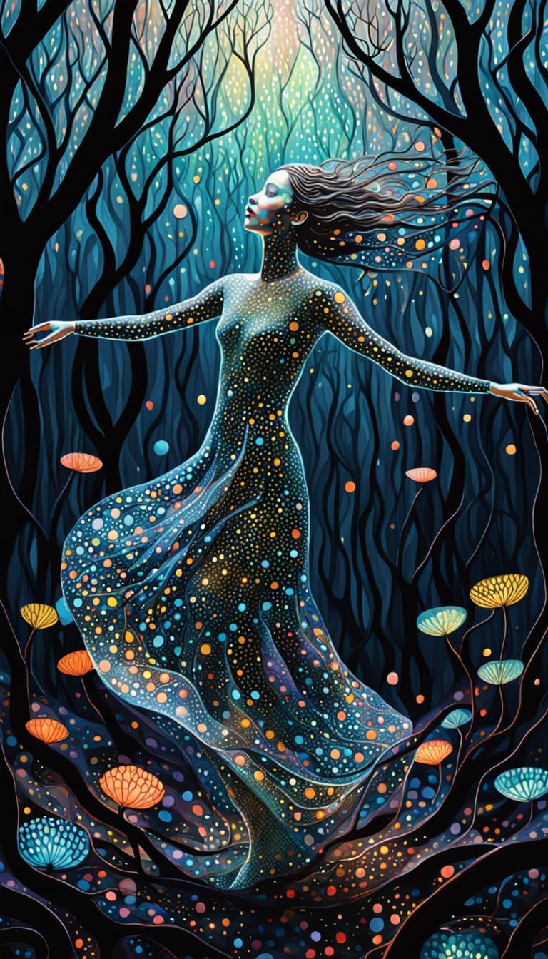 Ethereal Bio Art Sculpture in Whimsical Style