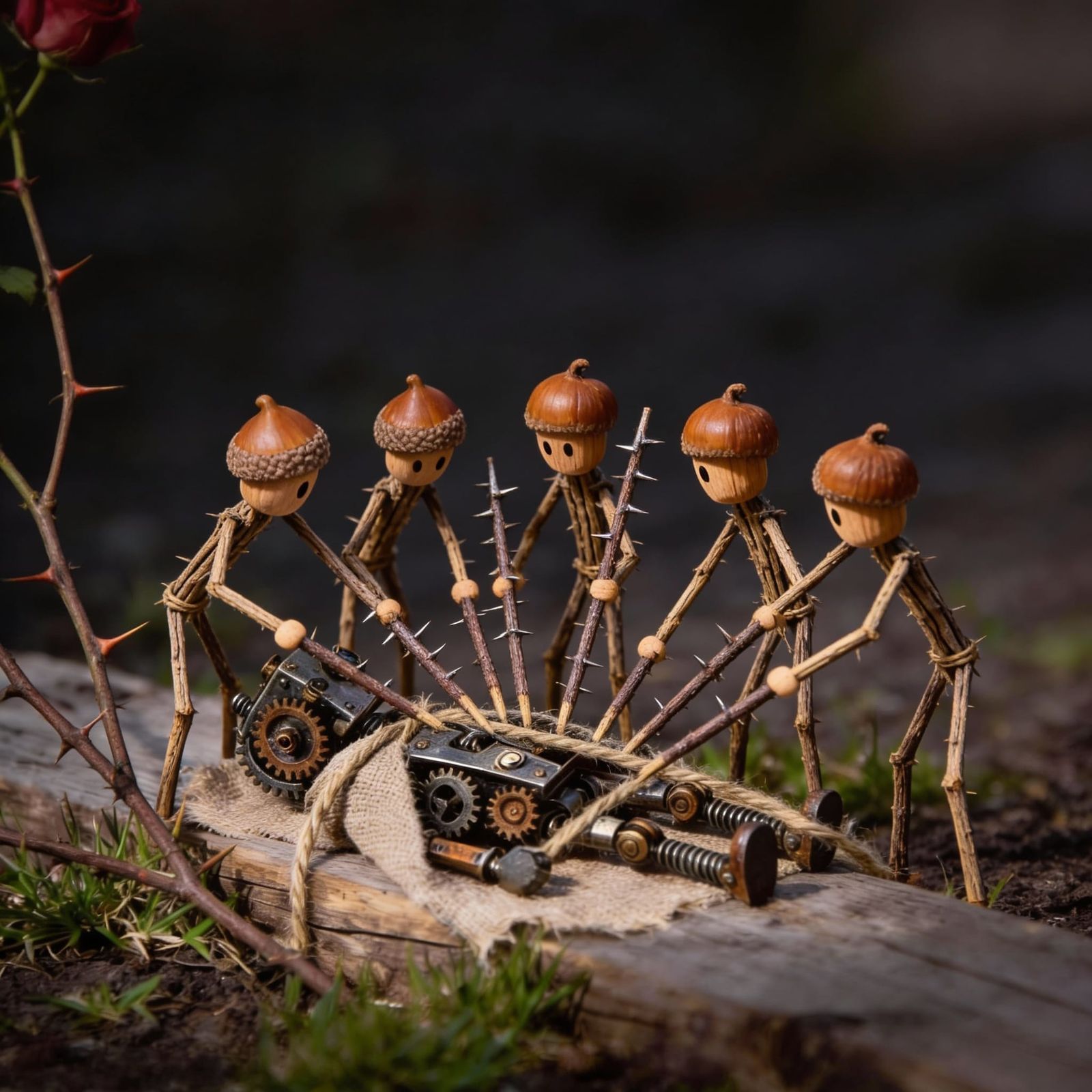 Mysterious Ritual Scene With Figures Replacing Crow