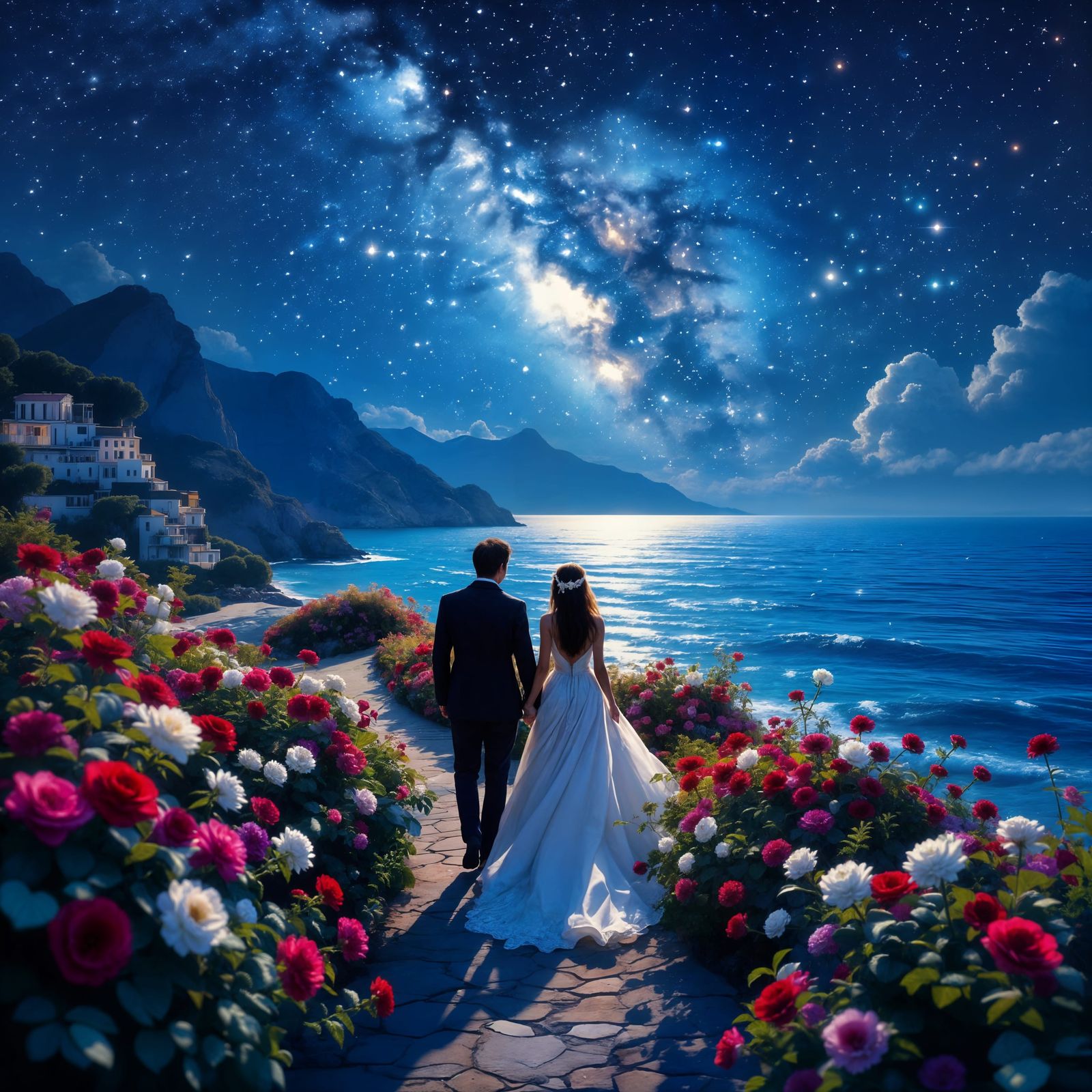 Ethereal Fantasy Landscape with Radiant Light