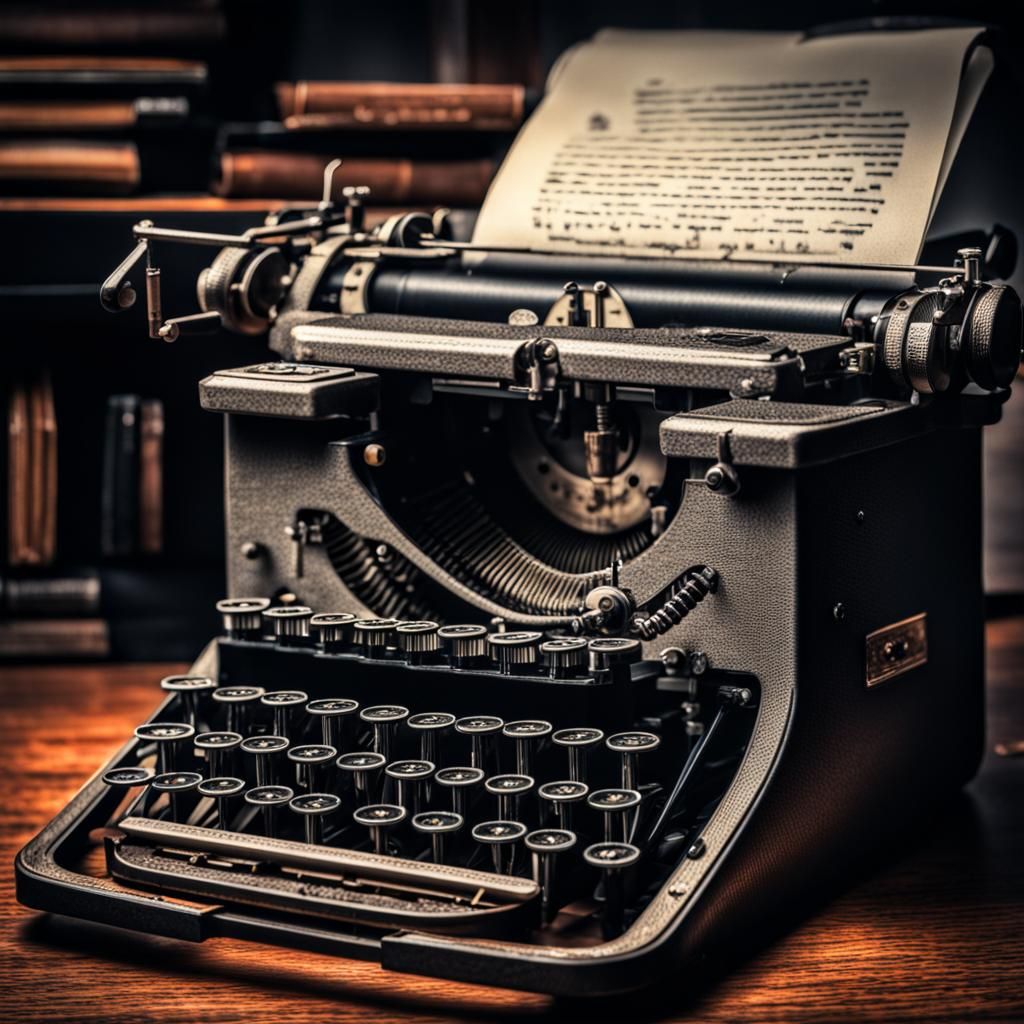 Hyperrealistic Typewriter with Intricate Details