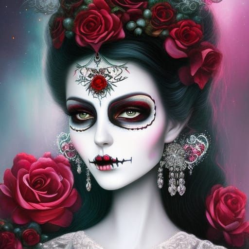 Day of the Dead Portrait in a Gothic Style