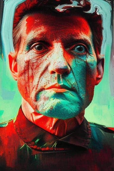 Reaper Portrait in Digital Stained Glass Style