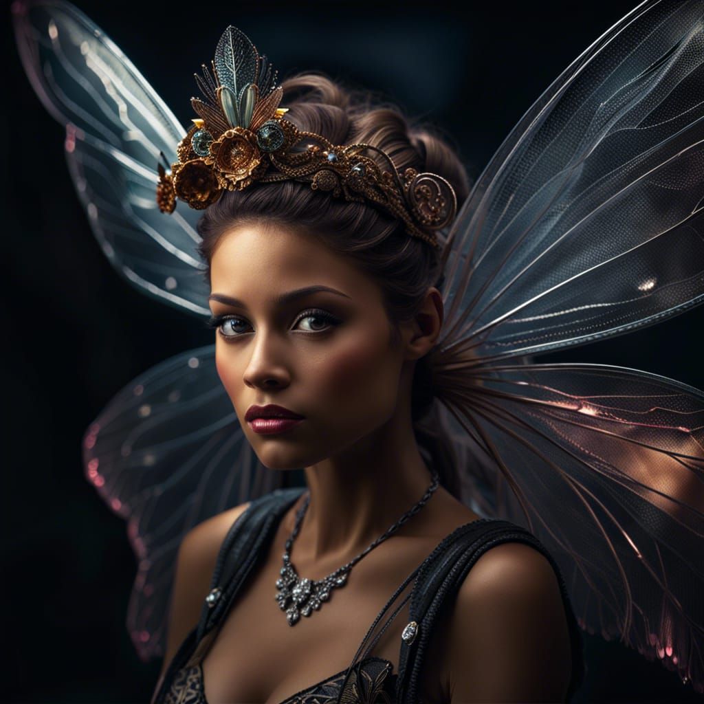 Hyperrealistic Redneck Fairy with Crystal Wings