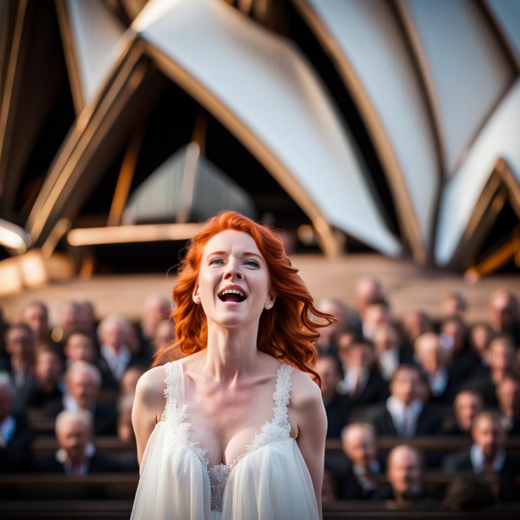 Red-Haired Singer at Sydney Opera House
