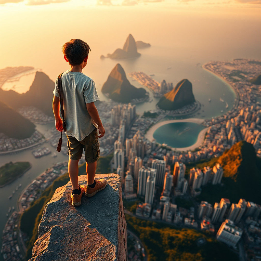 Boy Overlooking Rio de Janeiro as Digital Matte Painting