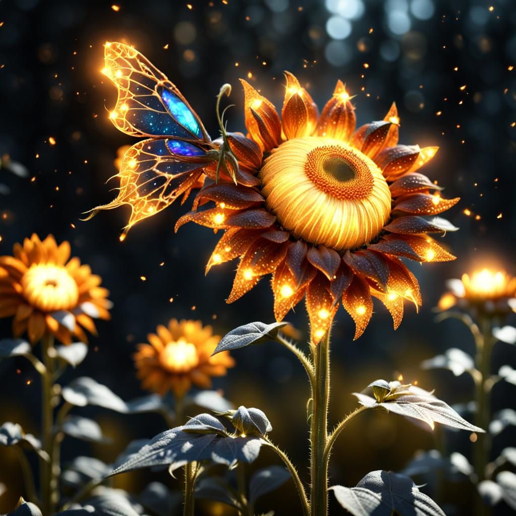 Fire fairy, an epic giant crystallast render firey light  su...