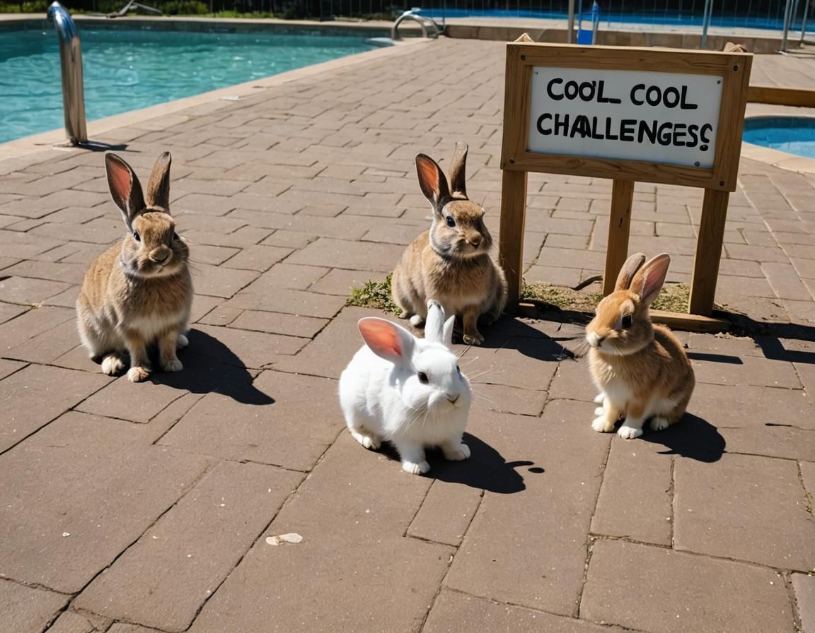 Cute Rabbits Promote Cool Challenges on Sunny Day