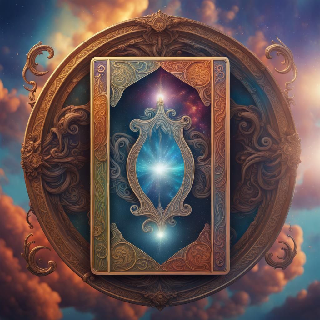 Life Tarot Card with Colorful Swirls