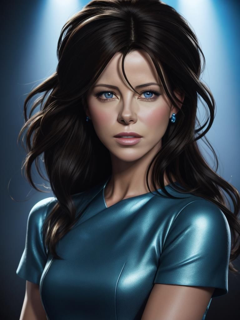 Cinematic Portrait of Woman with Short Black Hair