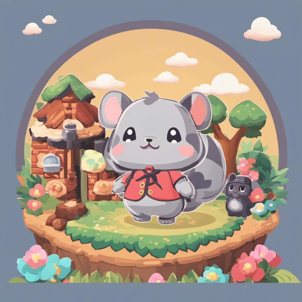 Chinchilla in Animal Crossing Style