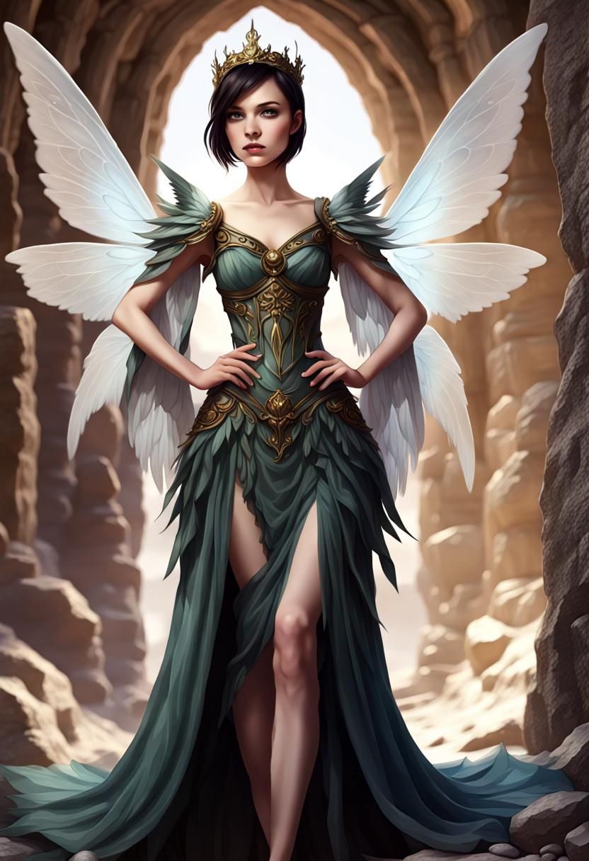Earth Fairy Princess with Rock Wings