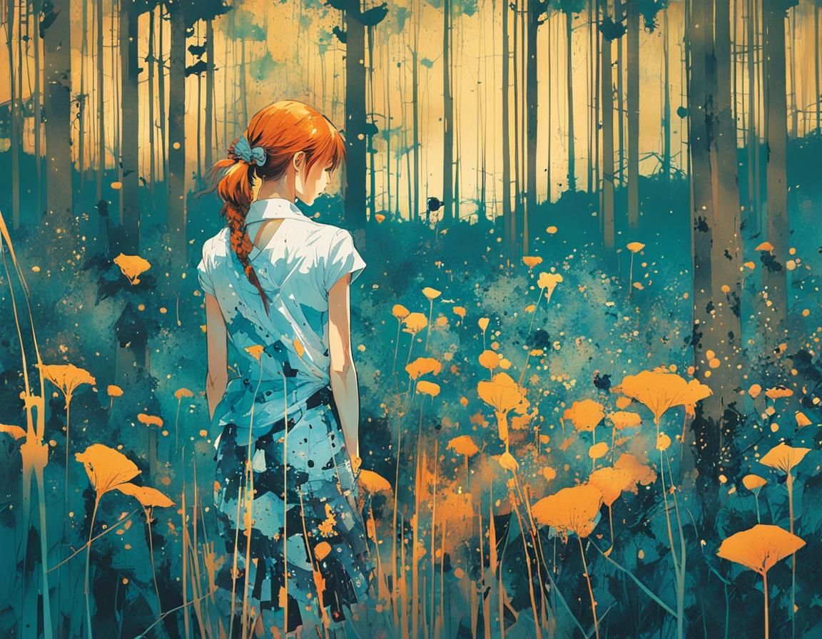 Intricate Ink Splatter with Detailed Background